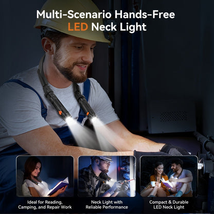 Hands-Free Neck Light LED Wearable Reading Light with Magnetic Base & Flexible Design, Portable Book Light for Reading