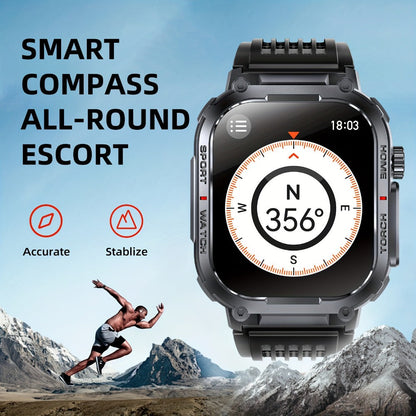 Flashlight Compass Outdoor Smartwatch for Men 100+ Sport Modes Sleep Monitor Pedometer Calorie Tracker for a Home Lash Beauty Routine
