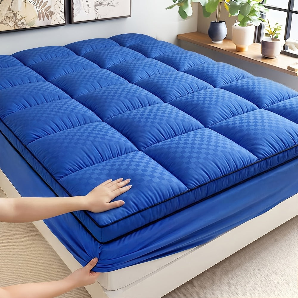 Quilted Mattress Pad Soft Mattress Protector | Machine Washable 500GSM 100% Polyester Deep Pocket 8-12 Inch Fitted Bed Cover Twin Full Queen