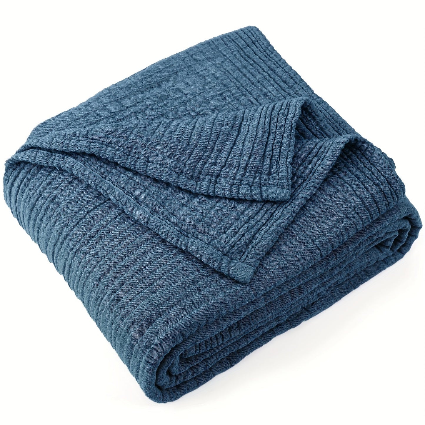 Muslin Blanket 100% Cotton 6-Layer, Breathable Gauze Throw for Couch & Bed, All Season, 13 Colors