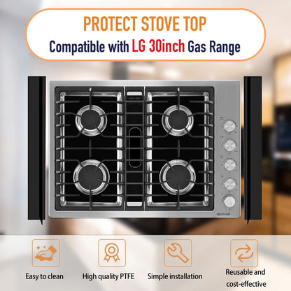 Gas Stove Burner Cover Mat Non-Stick Reusable Stove Top Protector for LG 30-Inch Gas Stove, Oil-Resistant High-Temp Safe