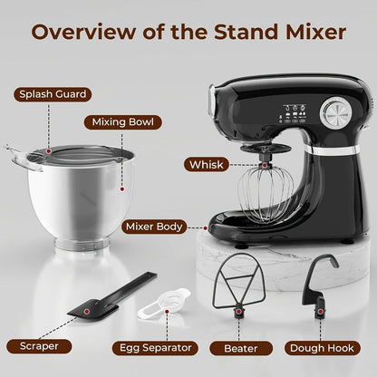 Bowl-Lift Stand Mixer 5.5 Qt 4-in-1 Electric Vertical Mixer 350W 12-Speed with Pulse for Entryways, Bedrooms and Living Spaces