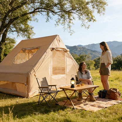Inflatable Camping Tent 4-8 Person Air Cabin Glamping UV Protection for Garden, Patio and Yard Use