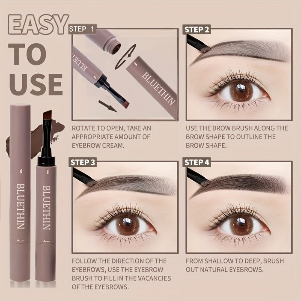 Waterproof Eyebrow Pencil Dual Ended with Angled Tip Flat Tip & Spoolie Brush Smudge Proof Long Lasting Brow Definer for Women Gray Black