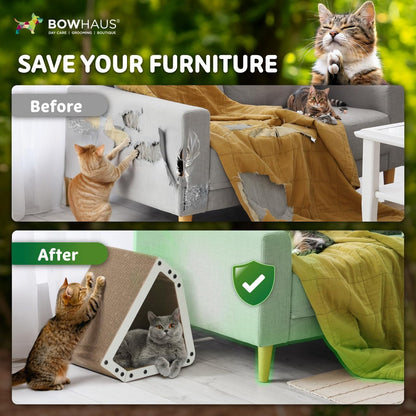House Cat Scratcher Lounger Reversible Large Scratching Pad & Board for Indoor Cats – 5-Layer High-Density Cardboard 16x14x12 Inch Scratch