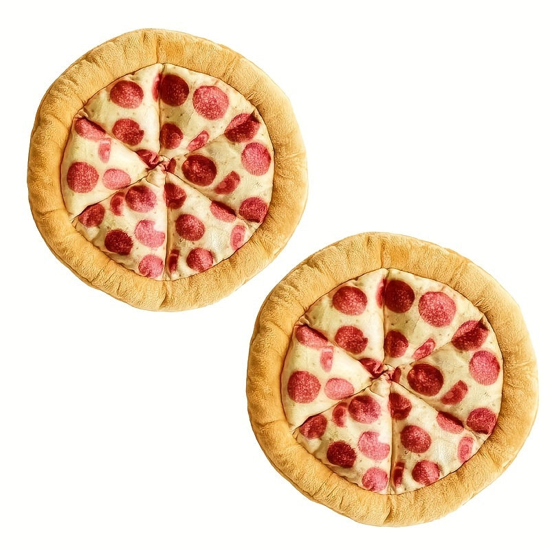 Squeaky Pizza Dog Toy – Plush Pepperoni Pizza & Donut Chew Toy for Dogs, Durable Soft Interactive Toy for All Breeds
