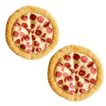 Squeaky Pizza Dog Toy – Plush Pepperoni Pizza & Donut Chew Toy for Dogs, Durable Soft Interactive Toy for All Breeds