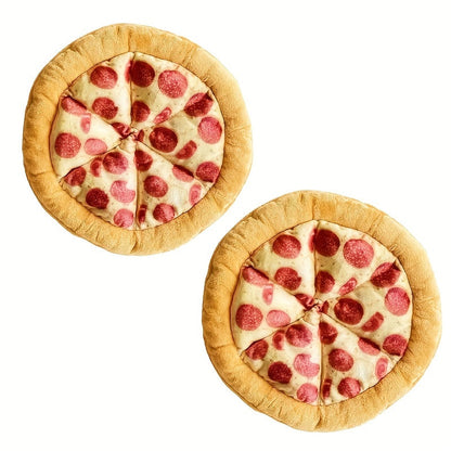 Dog Toy Pizza or Donut Plush with Built-In Squeaker and One or Two-Piece Pack Options for All Breeds