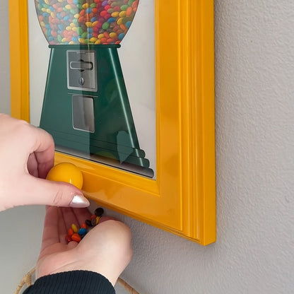 Wall Mounted Photo Frame Candy Dispenser with Shelf, Space Saving & Nut Storage Holder for Home Office Decor