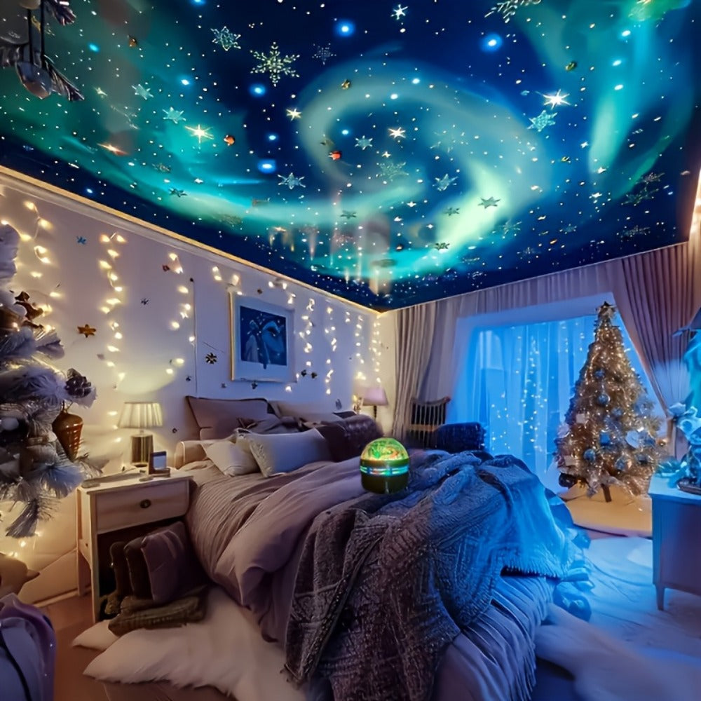 Aurora Borealis Star Projector with Remote, 7 Lighting Effects Galaxy LED Night Light for Bedroom