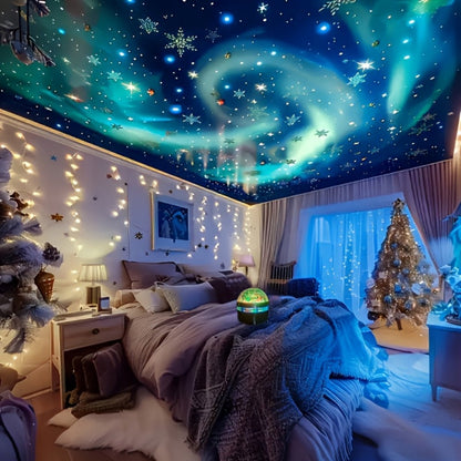 Aurora Borealis Star Projector with Remote, 7 Lighting Effects Galaxy LED Night Light for Bedroom