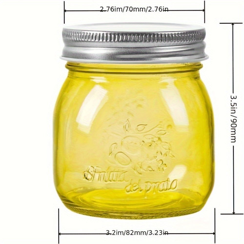 Mason Jars 8oz 12-Pack Colored Airtight Canning Jars with Metal Lids Regular Mouth for Jam for Entryways, Bedrooms and Living Spaces