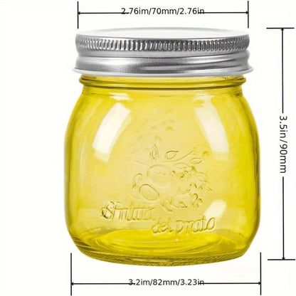Mason Jars 8oz 12-Pack Colored Airtight Canning Jars with Metal Lids Regular Mouth for Jam for Entryways, Bedrooms and Living Spaces