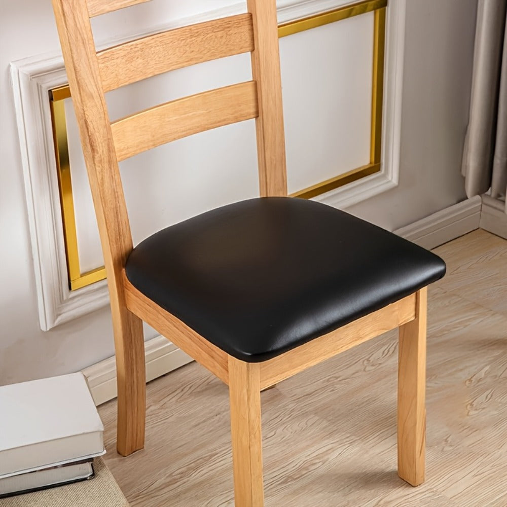 PU Leather Dining Chair Cushion Covers Removable Stretch Seat Slipcovers for Dining Room Kitchen Hotel Set of 4 or 6