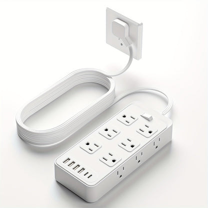 Charging Station 18-in-1 Power Strip Surge Protector 12 AC Outlets 6 USB Ports 4 USB-A 2 USB-C for an Everyday Personal Care Routine