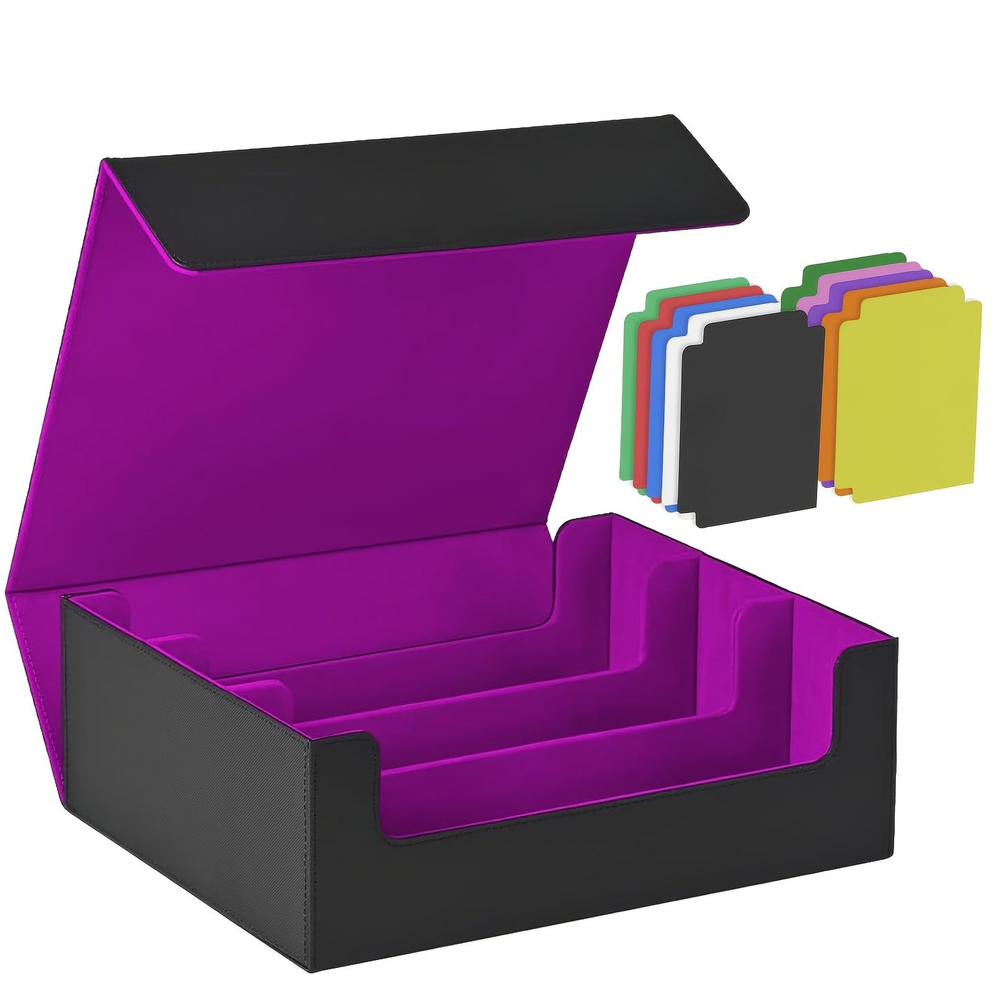 Trading Card Storage Box 1800+ Cards with 10 Dividers – Large Deck Case for Pokemon TCG, MTG Commander, Sports Cards – Multiple Colors