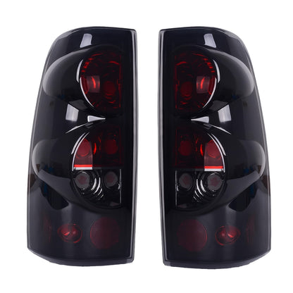 Tail Lights for Chevy Silverado 1500 2500 3500 1999-2006 & GMC Sierra 1999-2003 – Direct Replacement Pair | Black Housing | Smoked Gray