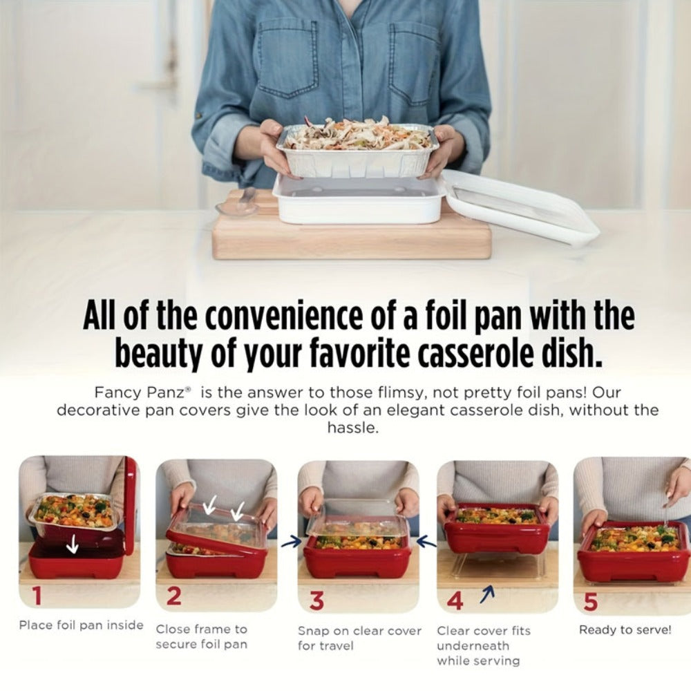 Aluminum Foil Tray with Lid - Insulated Stackable BBQ & Salad Serving Container for Outdoor Picnic