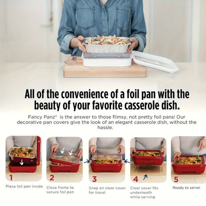 Aluminum Foil Tray with Lid - Insulated Stackable BBQ & Salad Serving Container for Outdoor Picnic