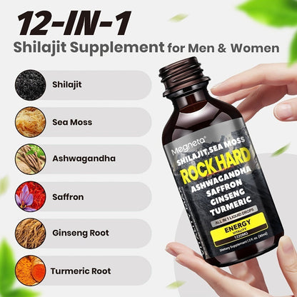Two-Piece Men's Health Supplement Set with One Capsule Bottle and One Liquid Dropper Bottle in Coordinated Packaging