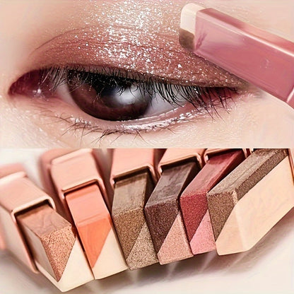 Dual-Color Eyeshadow Stick Set 6pcs Waterproof Smudge-Proof, Highly Pigmented Twist-Up Eye Shadow Pencil Kit