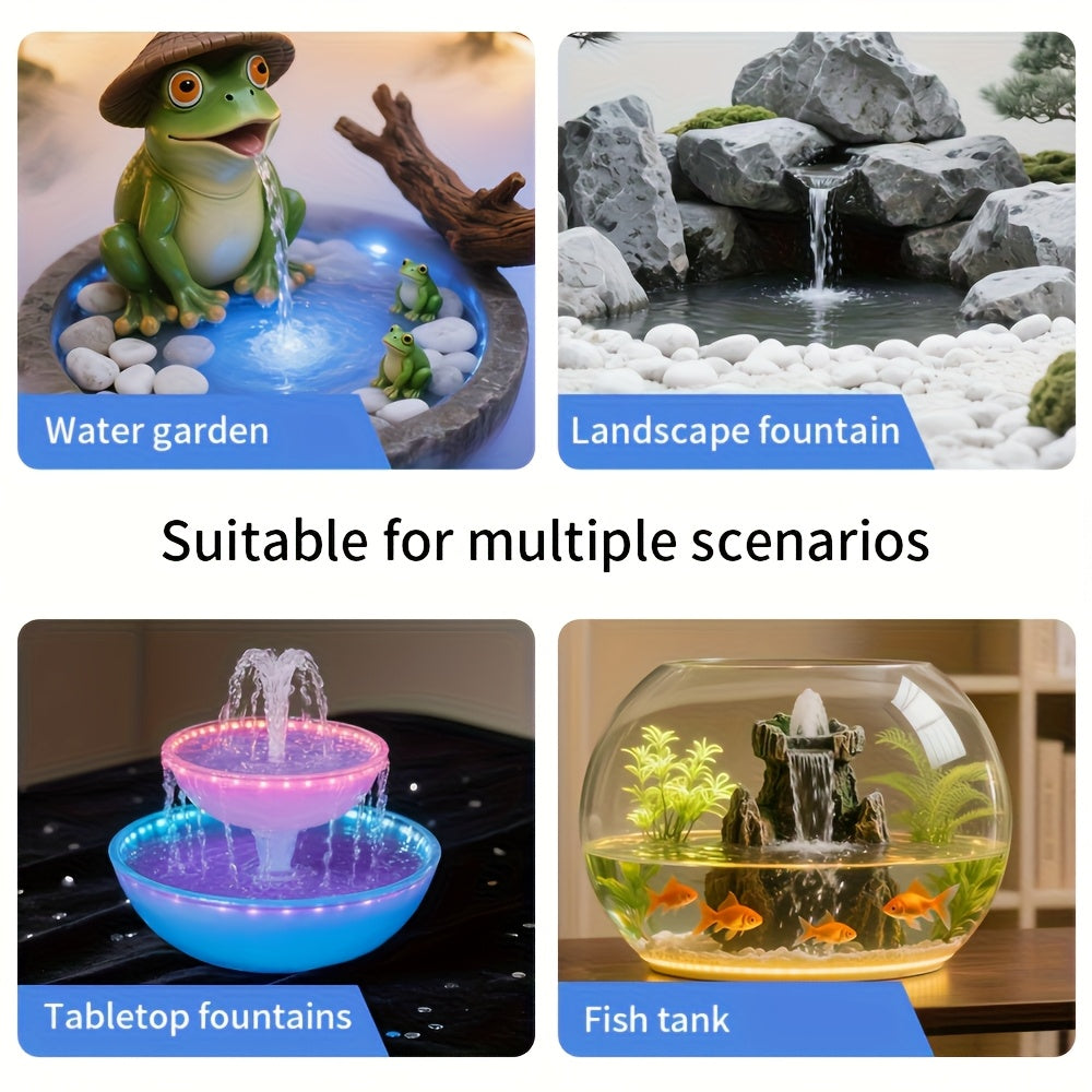 USB Fountain Pump for Aquarium Fish Tank for Garden, Patio and Yard Use, with the Listed Configuration