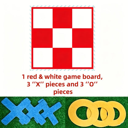Large Outdoor Chess Board Game Set, Giant Checkerboard with Chess Pieces & Storage Bag, Multiplayer Team Game for Indoor Outdoor Camping