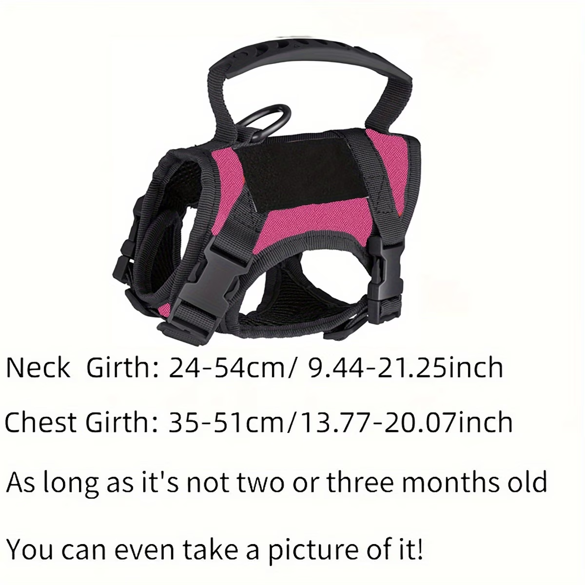 Cat Tactical Vest Harness Adjustable 600D Chest Strap for Cats & Puppies – Escape-Proof Training Vest Harness in Black Khaki Red Rose Red