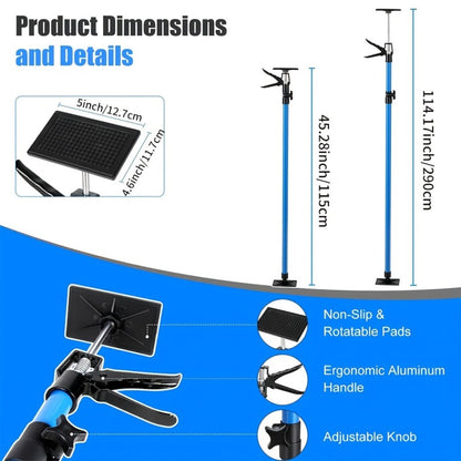 Adjustable Steel Support Rods for Drywall & Cabinet Installation, Extendable Construction Support Poles 19.7"-45.3" / 45"-114"