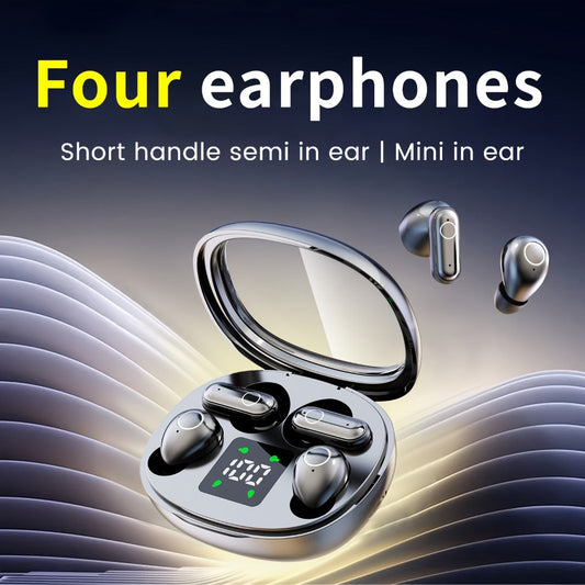Four-Earbud Wireless Set with Two In-Ear Styles, Digital Charging Case and Three Color Options