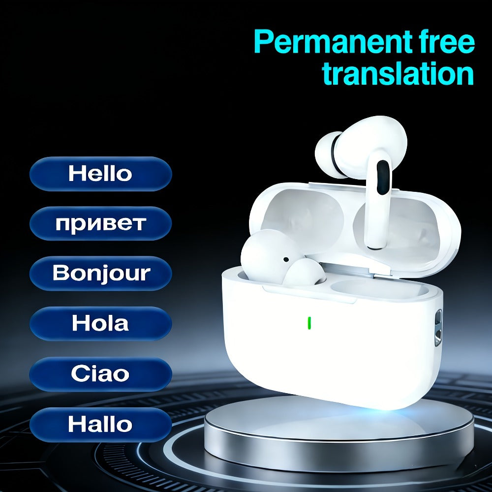Wireless Earbuds 3-in-1 Standard, Translation or Screen Models with White Charging Case Options