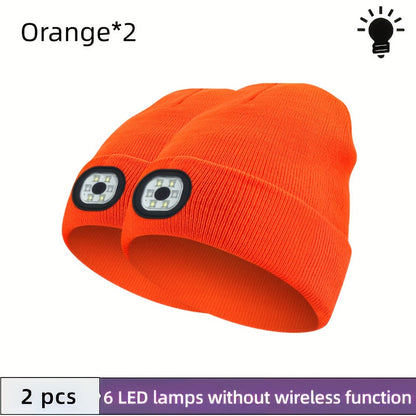 LED Knit Beanie with USB Rechargeable Lights – Light-Up Acrylic Knit Hat for Running, Hiking & Outdoor Activities