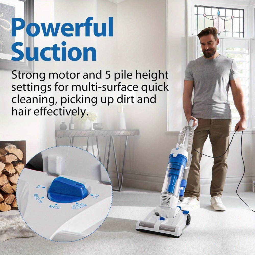 Upright Bagless Vacuum Cleaner with 20ft Cord 13in Cleaning Path Powerful Suction for Carpet Hard Floor Pet Hair Home