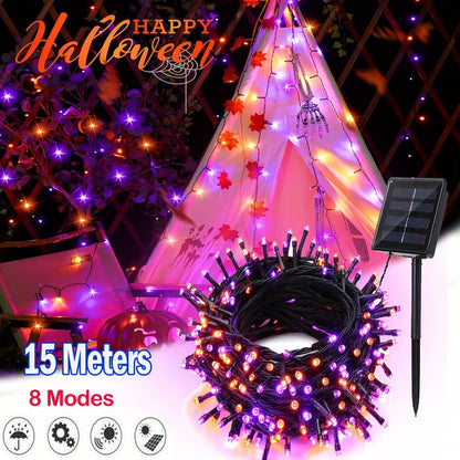 Solar Rope Lights Outdoor, Fairy String Lights with Remote Control 8 Modes 1200mAh Battery for Garden Patio Fence Tree Wedding Party