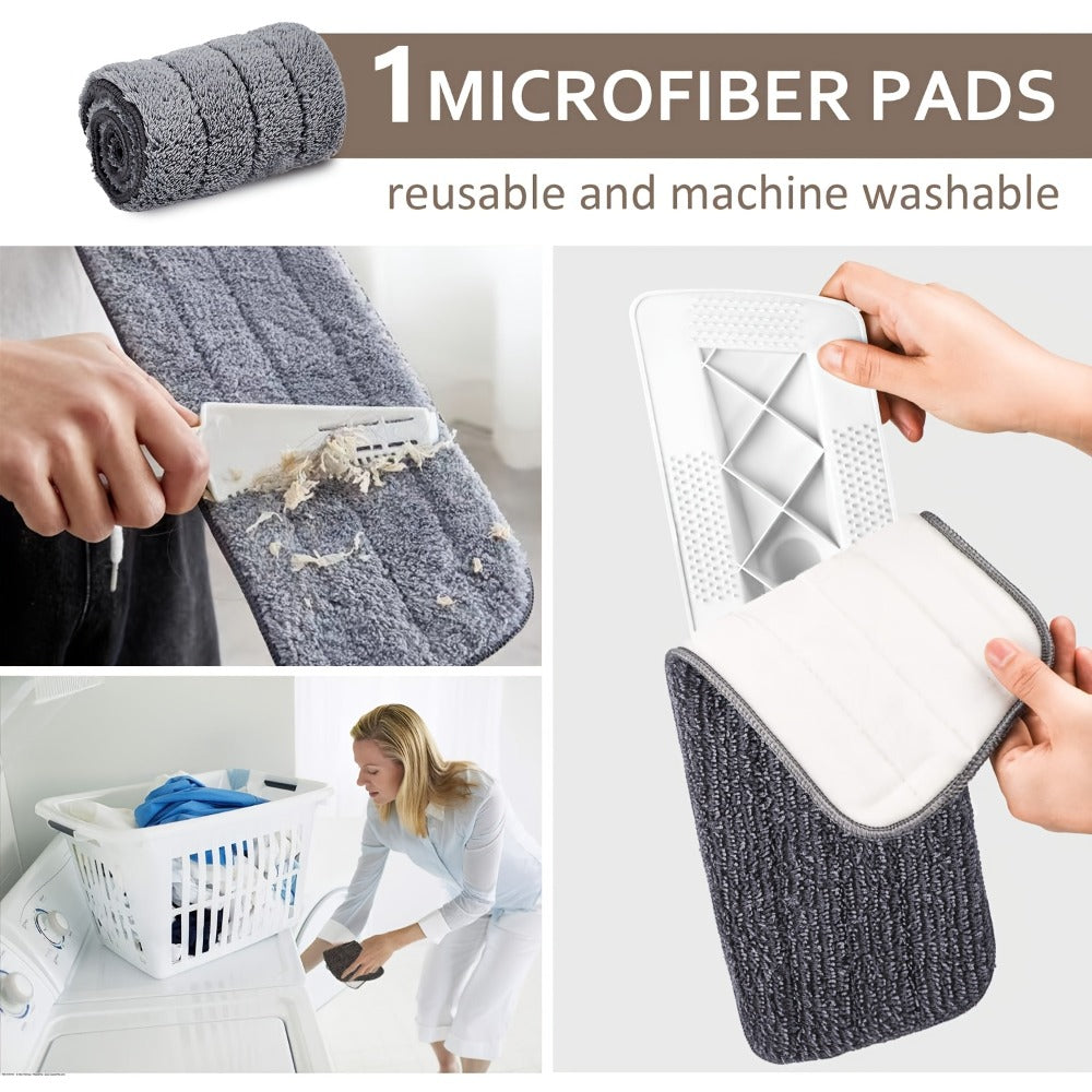 Spray Mop with 3 Microfiber Carbon Fiber Pads Water Spraying Flat Mop Wet Dry Dual Use Floor for Entryways, Bedrooms and Living Spaces