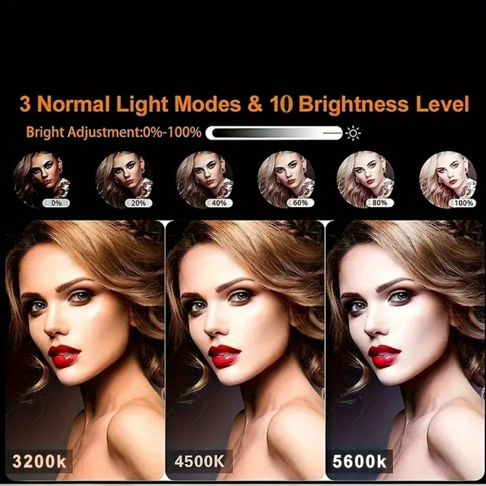 12-Inch USB Ring Light with Retractable Floor Tripod, Dual Phone Clips and Three-Color or RGB Options