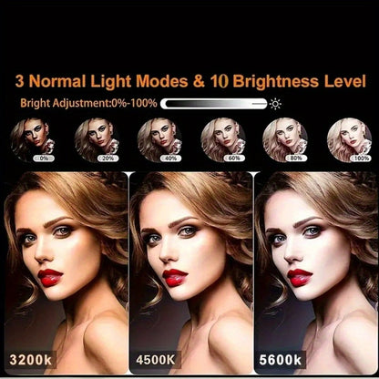 12-Inch USB Ring Light with Retractable Floor Tripod, Dual Phone Clips and Three-Color or RGB Options