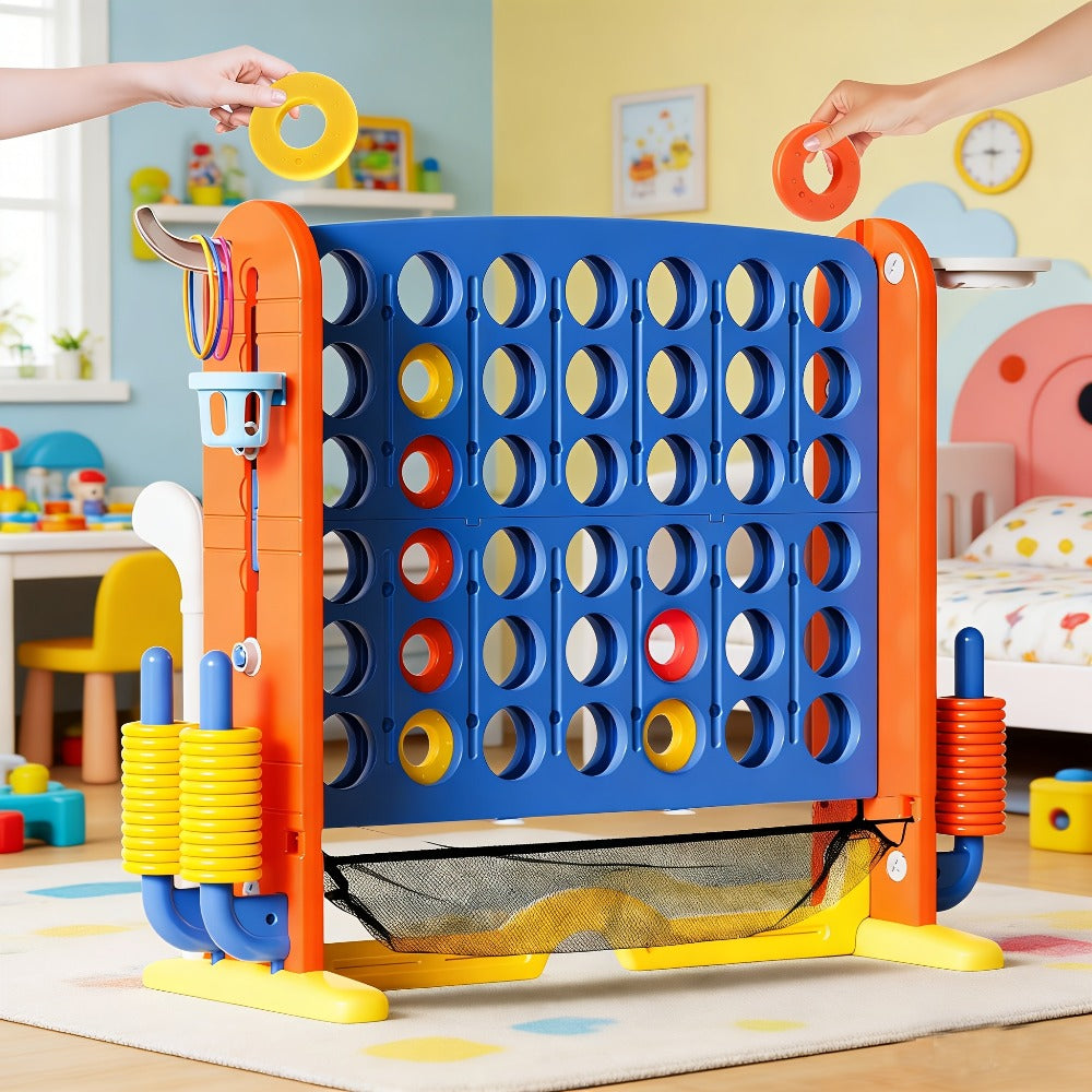 Giant Connect Four Game Adjustable Height 2.6-3.2 Ft with the Listed Color, Size or Set Options for Everyday Use