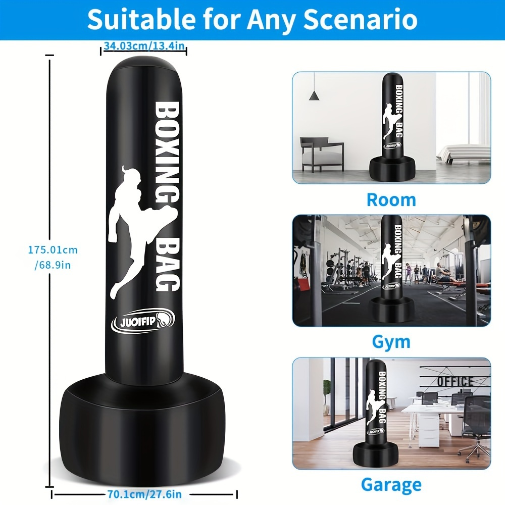 Freestanding Punching Bag 69" Heavy Bag with Stand – Inflatable Kickboxing Bag for MMA, Muay Thai & Fitness Training