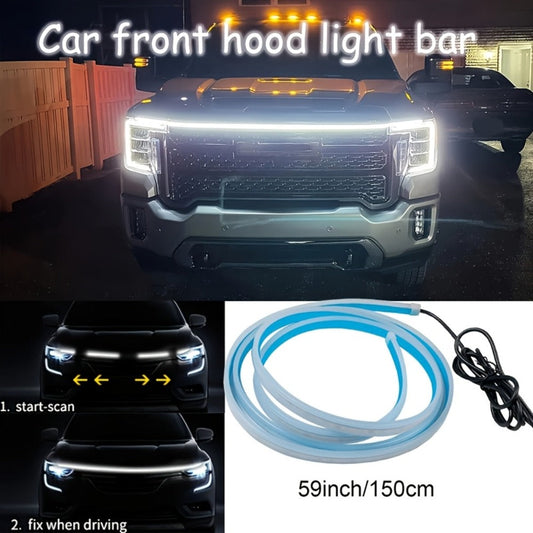 LED Engine Through-Light Bar 70 Inch High-Brightness White Light 2000-3000LM – Auto Welcome Mode Steering Effect 12V Wiring for Car SUV