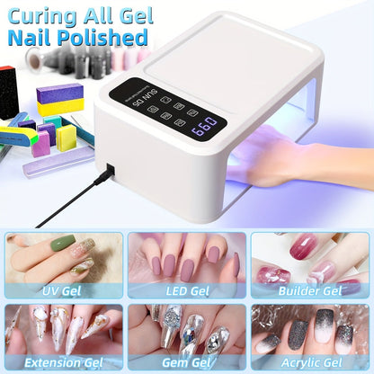 Sun-D5 Dual-Hand UV/LED Nail Lamp with 108-Bead Label, Removable Base, LCD and Four Timers