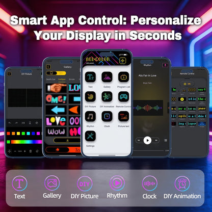 LED Party Hat App Controlled Programmable Light Up Hat, Custom Text Music Images for Rave Club Dance Halloween 4th of July Festival