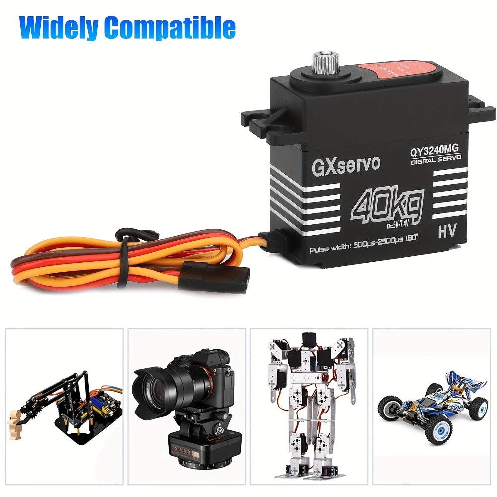 High Torque Digital Servo 180° Metal Gear, 25T Servo Arm for 1/8 1/10 RC Cars Trucks Crawlers & Robots