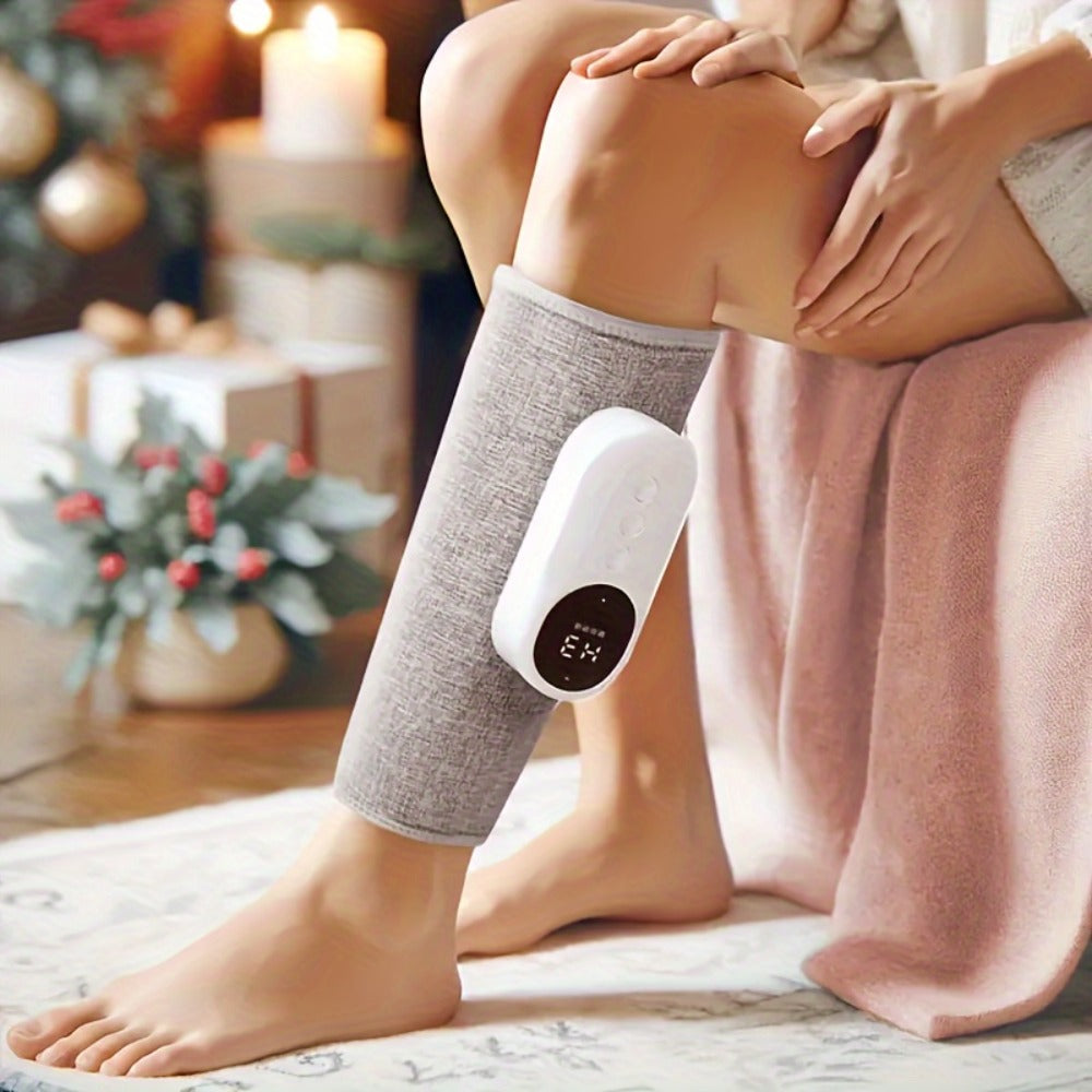 Air Compression Leg Massager, Cordless Calf & Foot Massager with 3 Intensity Levels for Legs, Thighs