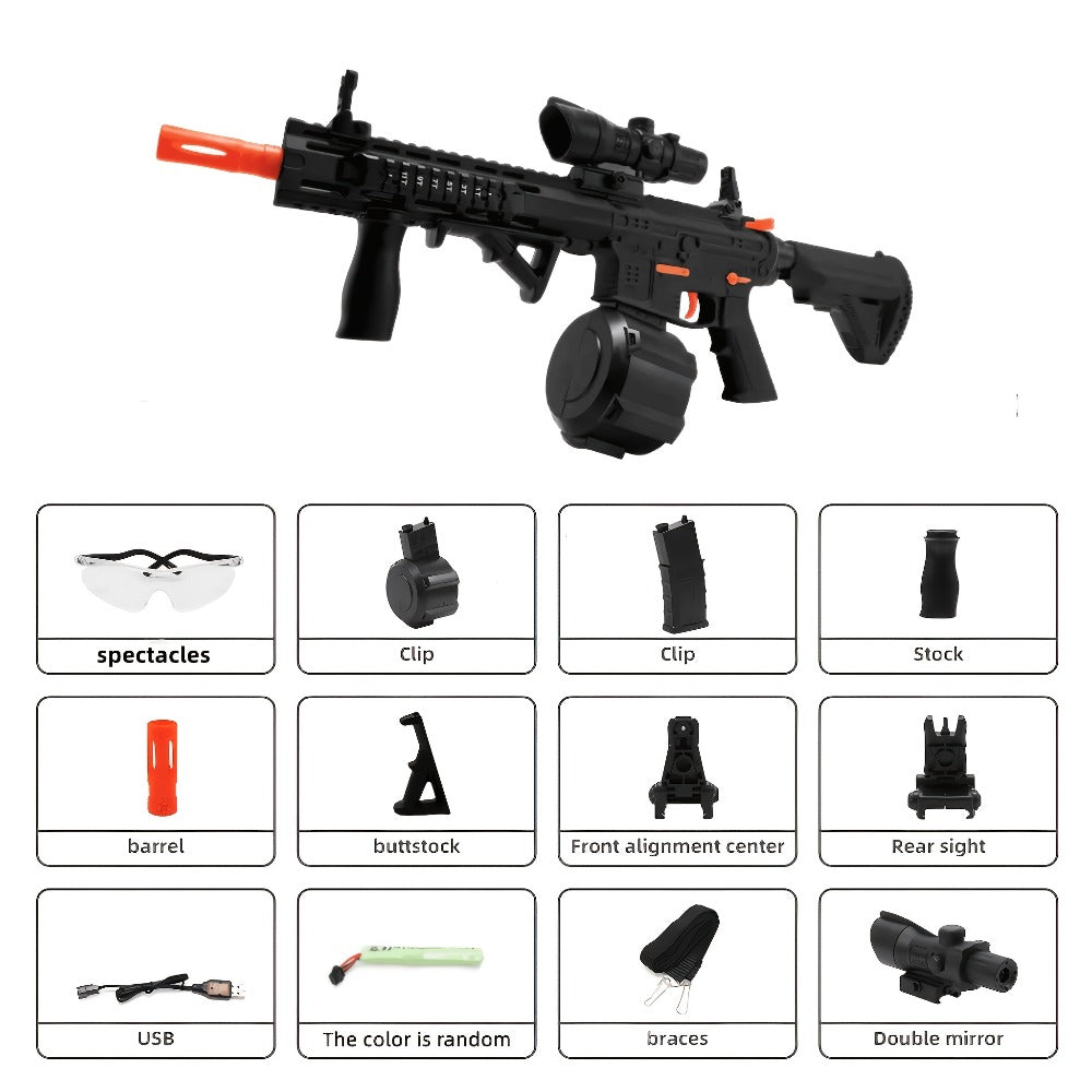 Rechargeable Electric Splash Ball Toy Gun, USB Rechargeable Outdoor Shooting Rifle for Kids Boys