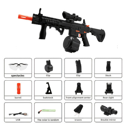 Rechargeable Electric Splash Ball Toy Gun, USB Rechargeable Outdoor Shooting Rifle for Kids Boys
