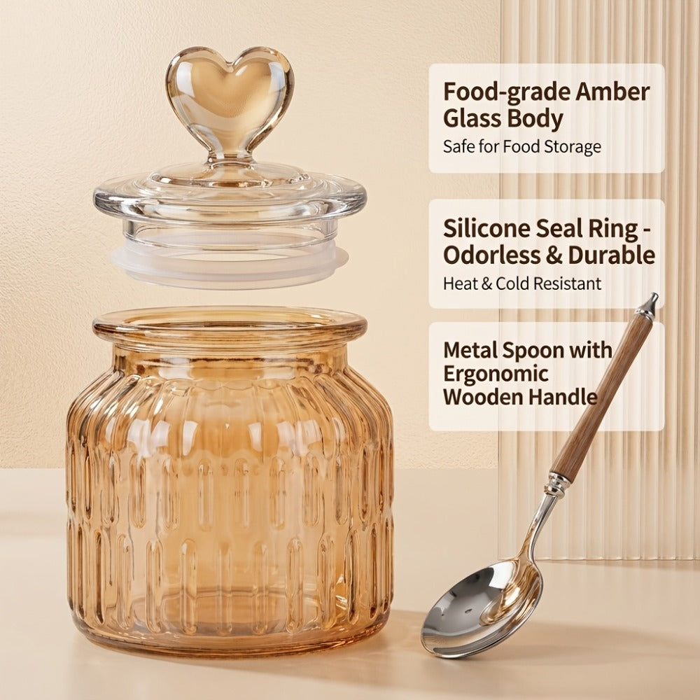 Airtight Glass Food Storage Jars with Clamp Lids 4-Set, 21.98oz & 47.34oz Clear Kitchen Canisters for Sugar