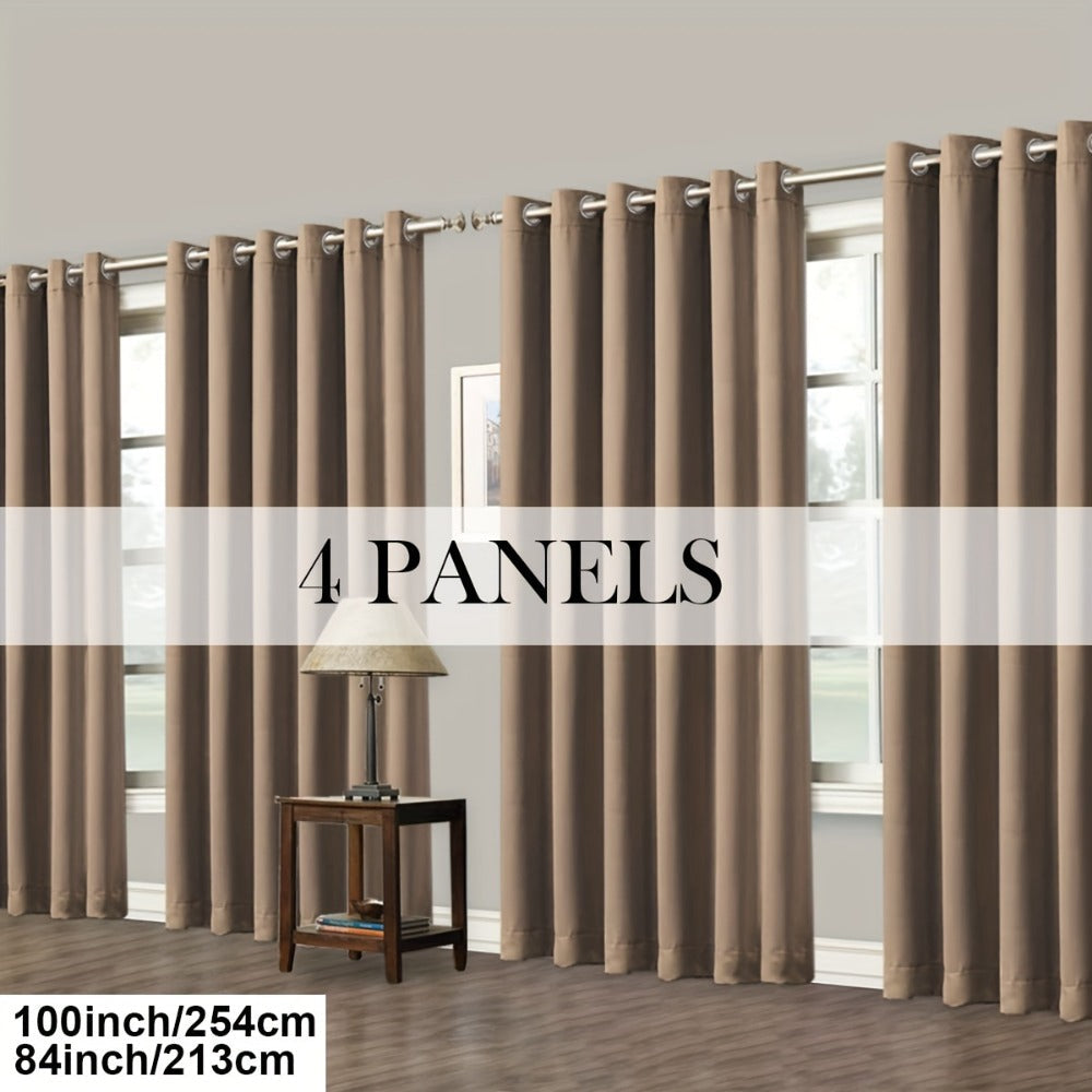Grommet-Top Blackout Curtain Options in Nine Colors with Seven Width, Length or Panel-Count Labels