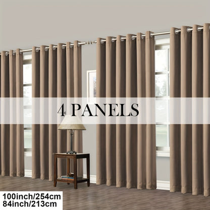 Grommet-Top Blackout Curtain Options in Nine Colors with Seven Width, Length or Panel-Count Labels