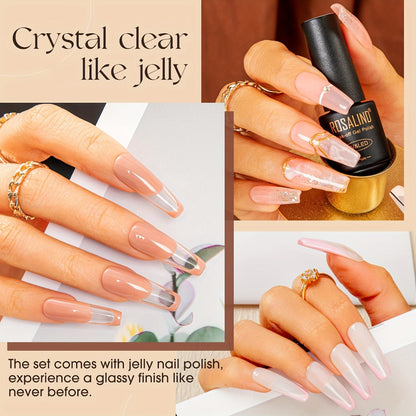 Gel Nail Polish Set with ROSALIND Label, 92 Colors Plus 8 Base and Top Products, 100 Pieces